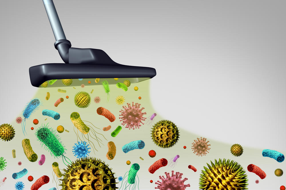 3D-Illustration Entfernen von Keimen und Pollen